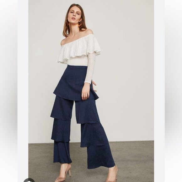 BCBG MaxAzria tiered black pants, XXS - Picture 1 of 10